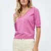 Minus Mimilla V- Neck Knit Tee 1T-Shirt BasicSuper Pink Donna T-shirt E Top M0721D01T-J11