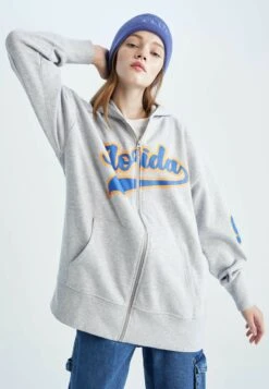 DeFacto Fit Combination Clothing - Felpa Con Zip - Grey