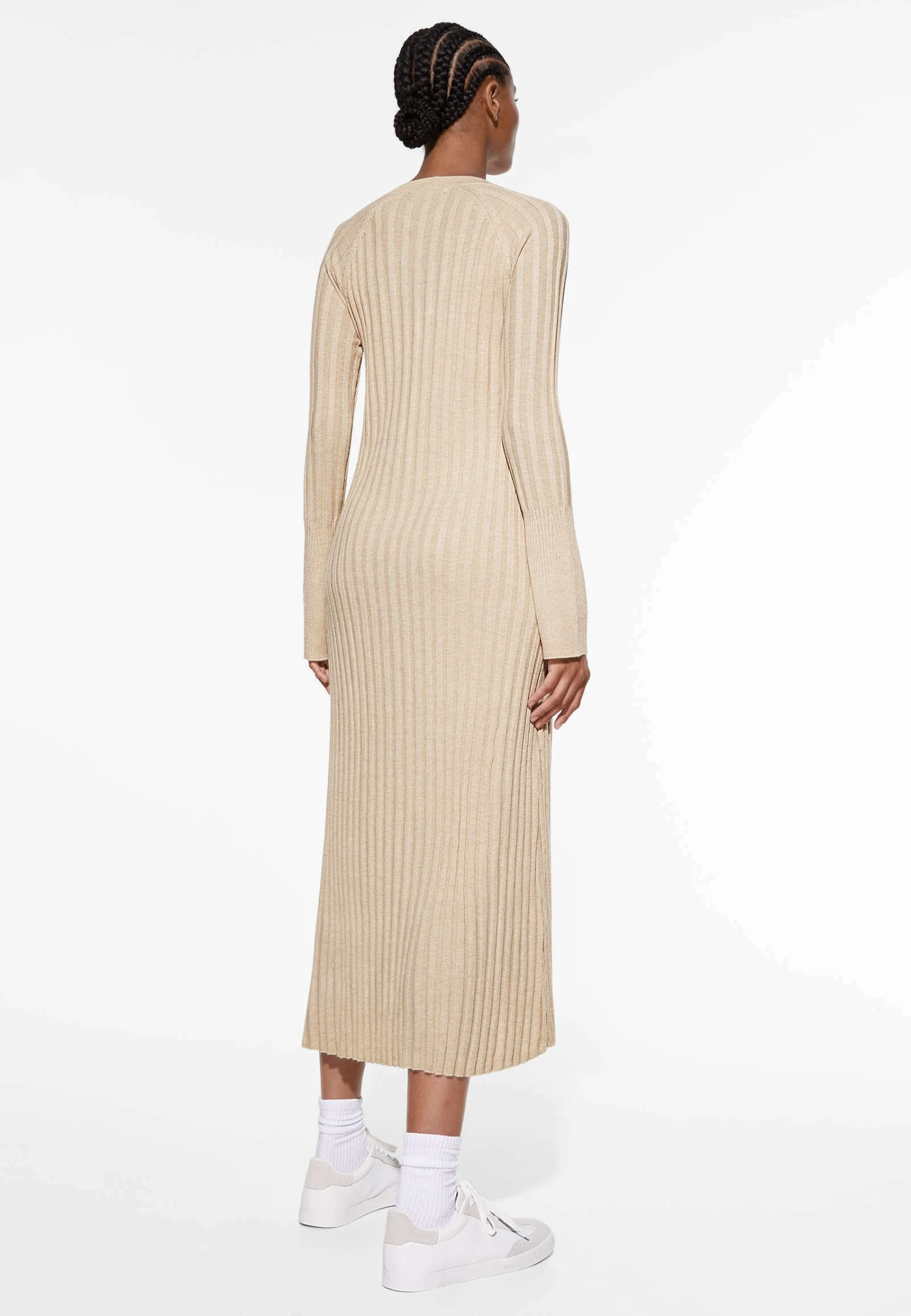 Oysho ButtonedAbito In MagliaBeige Donna Vestiti OY121C0CP-B11 2 Oysho ButtonedAbito In MagliaBeige Donna Vestiti OY121C0CP-B11 - immagine 2