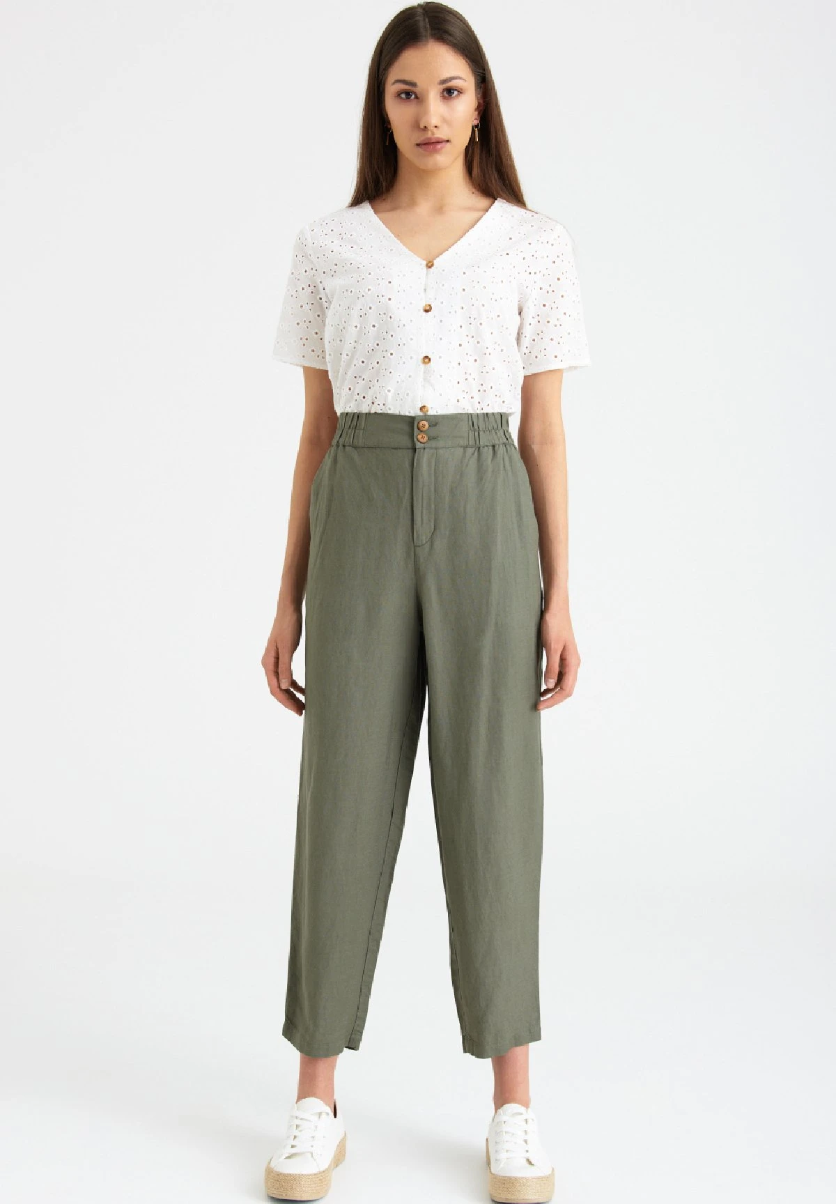 PantaloniOlive Donna Pantaloni G0Y21A01M-N11 4 PantaloniOlive Donna Pantaloni G0Y21A01M-N11 - immagine 4