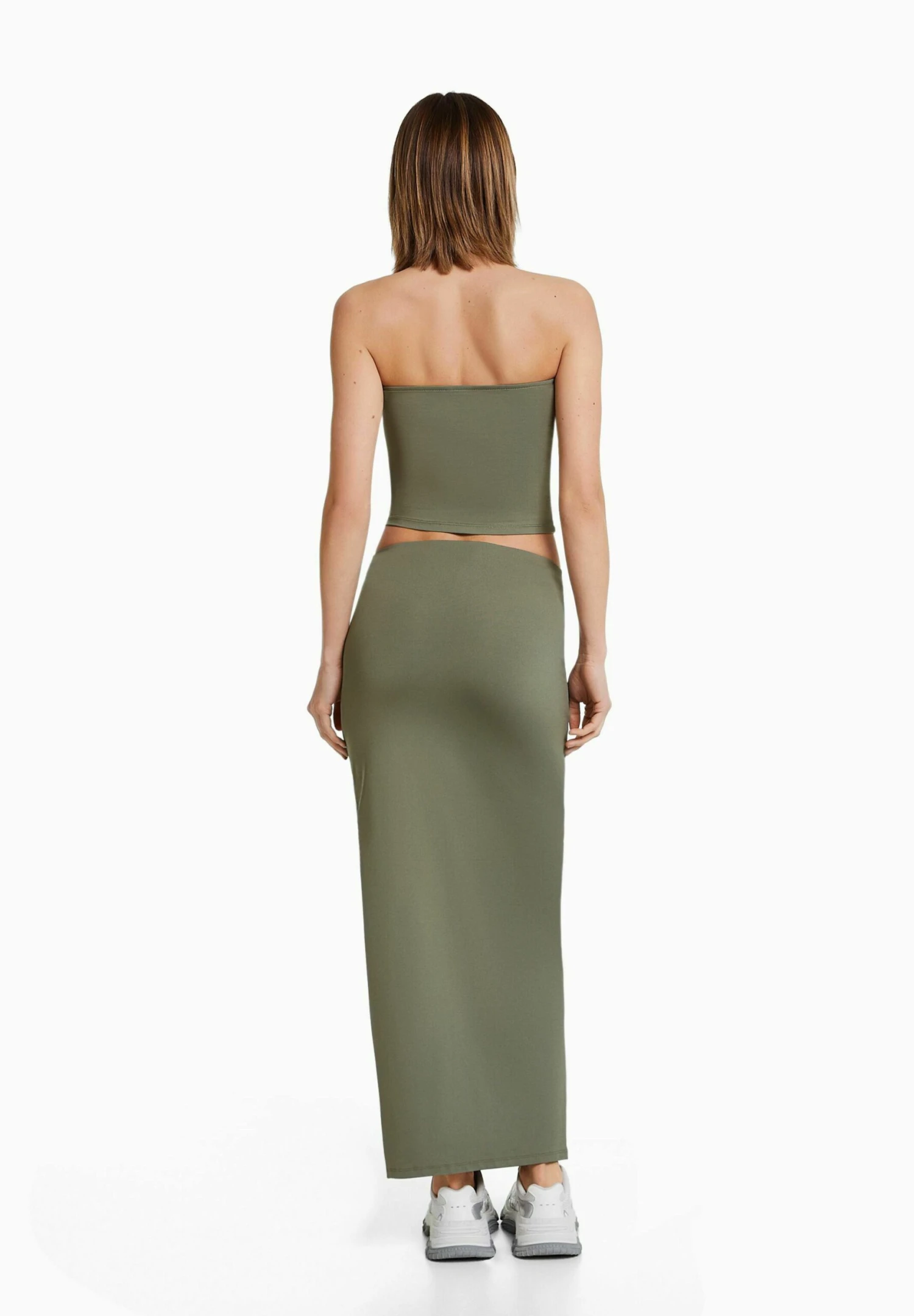 BERSHKA Gonna Lunga - Khaki 1 BERSHKA Gonna Lunga - Khaki