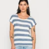 Vero Moda Vmwide Stripe S/L Ga NoosT-Shirt Con StampaChina Blue Donna T-shirt E Top VE121D15G-K11