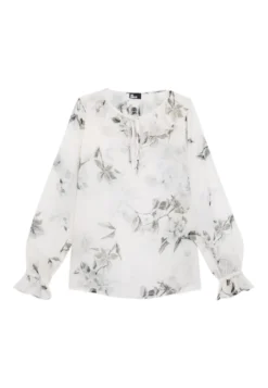 THE KOOPLES Imprimé Décolleté En V CamicettaEcru Donna Camicie E Bluse THA21E0DR-A11