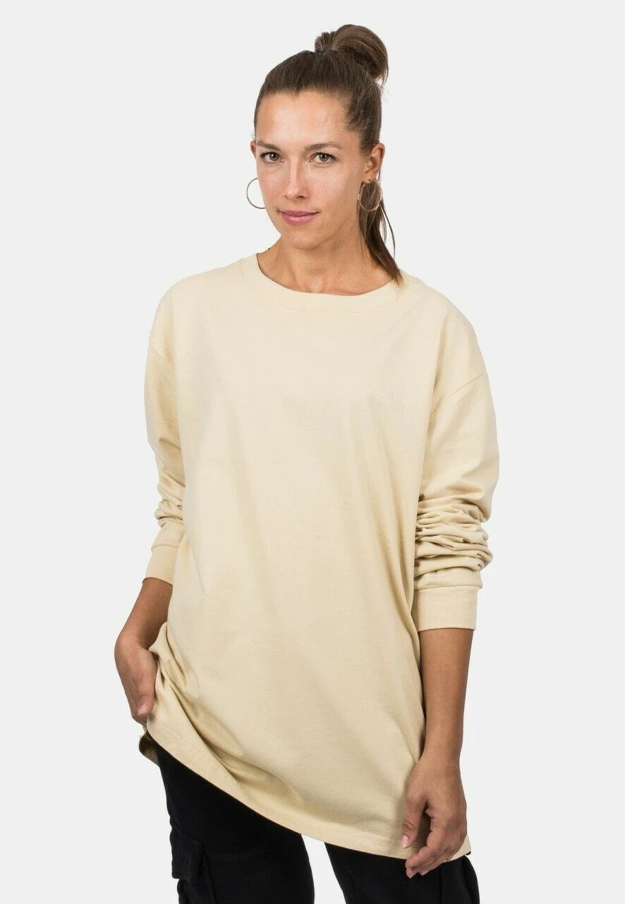 Oversized Long Sleeve UnisexMaglietta A Manica LungaBeige Donna T-shirt E Top BFB210004-B11 4 Oversized Long Sleeve UnisexMaglietta A Manica LungaBeige Donna T-shirt E Top BFB210004-B11 - immagine 4