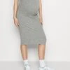 Mamalicious Mlmia Midi Skirt Gonna A TubinoLight Grey Melange Donna Gonne M6429E05A-C11