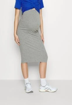 Mamalicious Mlmia Midi Skirt Gonna A TubinoLight Grey Melange Donna Gonne M6429E05A-C11