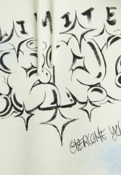 BERSHKA Printed Felpa Con CappuccioWhite Donna Felpe BEJ21J0H9-A11 -Vendite Next 1432d1af40ff443892b10f7b0735346e