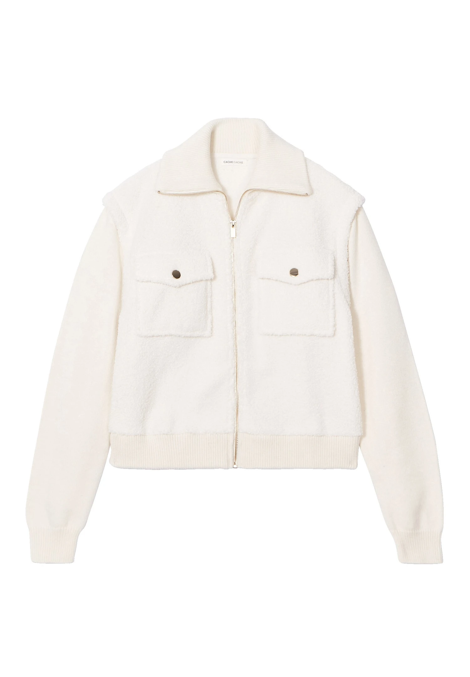 Mit Reissverschluss Und Trucker-KragenGiacca In PileEcru Donna Felpe C2P21I0AC-B11 5 Mit Reissverschluss Und Trucker-KragenGiacca In PileEcru Donna Felpe C2P21I0AC-B11 - immagine 5