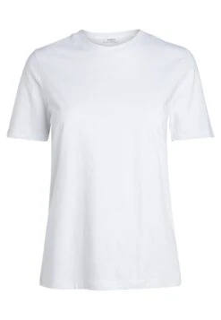 Pieces Cria Fold Up Solid Tee - T-Shirt Basic - Bright White