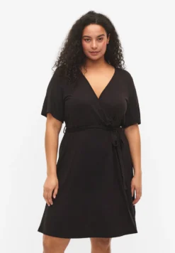 Zizzi Wrapin With Short SleevesVestito Di MaglinaBlack Donna Vestiti Z1721C1G9-Q11