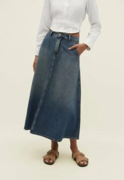 Stradivarius Layered - Gonna Di Jeans - Blue Denim