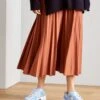 ESPRIT Pleated Skirt - Gonna A Pieghe - Terracotta