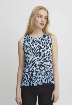 ICHI Ihelly To - Camicetta - Little Boy Blue Leo Print