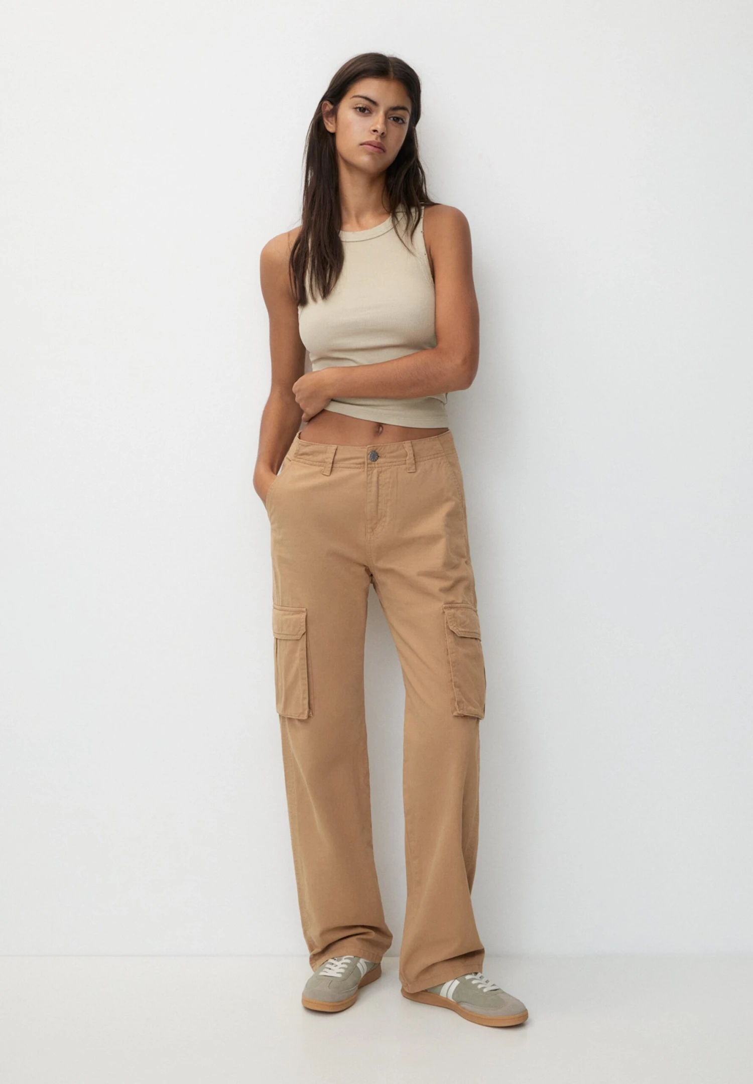PULL & BEAR BasicPantaloni CargoCamel Donna Pantaloni PUC21A0UZ-B11 2 PULL & BEAR BasicPantaloni CargoCamel Donna Pantaloni PUC21A0UZ-B11 - immagine 2