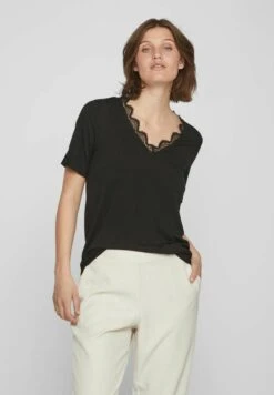 Vila Mit Kurzen Ärmeln V-AusschnittT-Shirt Con StampaBlack Donna T-shirt E Top V1021D1ER-Q11