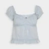BDG Urban Outfitters Femme Ruched BlouseCamicettaPowder Blue Donna Camicie E Bluse QX721E023-K11