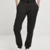 URBAN CLASSICS Ladies Organic High Waist Sweat PantsPantaloni SportiviSchwarz Donna Pantaloni UR621A04K-Q11