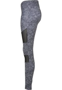 URBAN CLASSICS Tech Mesh Aop LeggingsBlackzen Donna Pantaloni UR621A059-Q12
