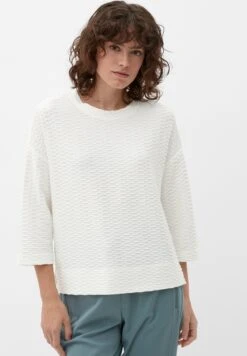 S.Oliver À Motif TexturéMaglietta A Manica LungaEcru Donna T-shirt E Top SO221D2I9-A11