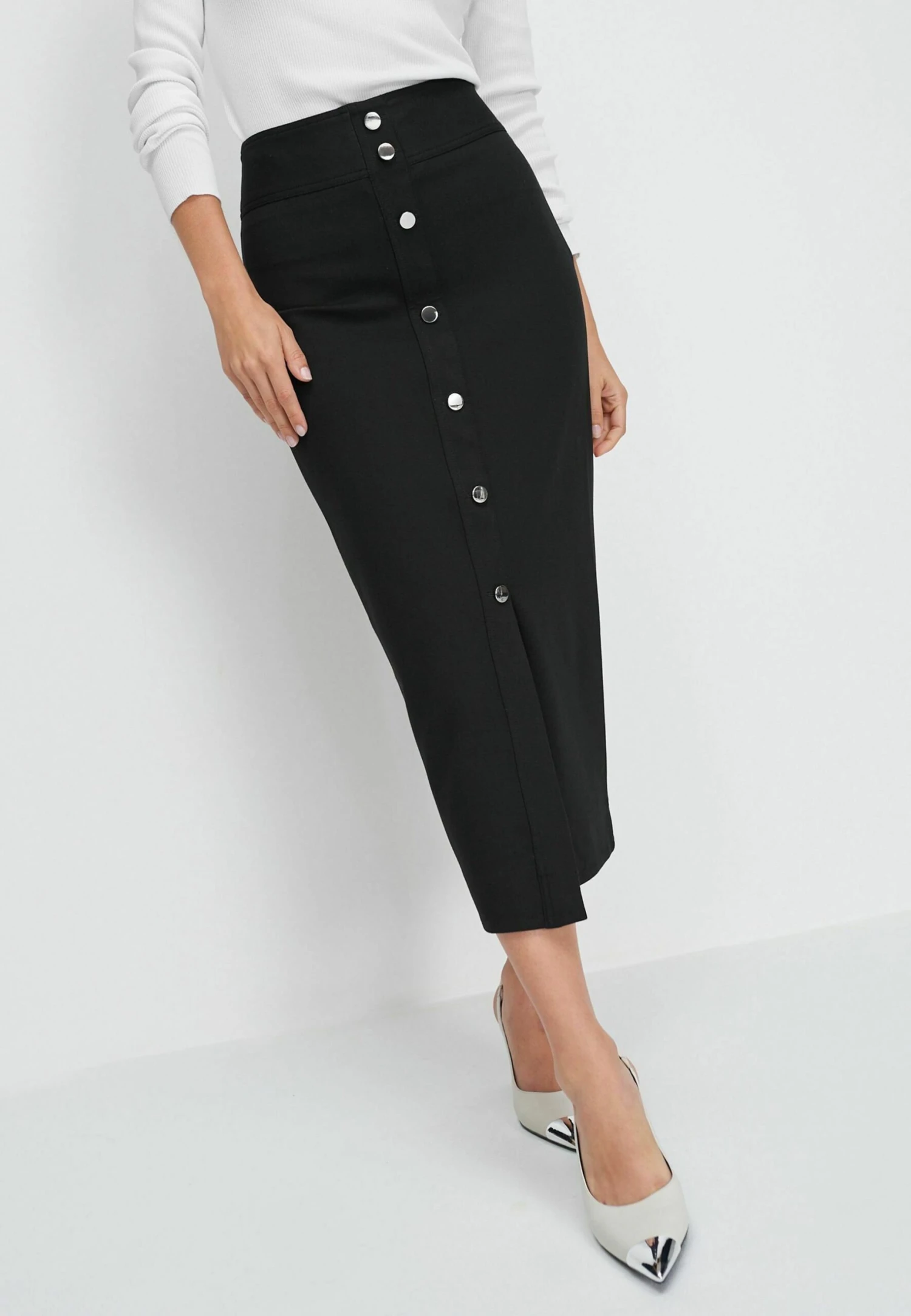 Next Tailored Button Detail Gonna A TubinoBlack Donna Gonne NX321B0QN-Q11 1 Next Tailored Button Detail Gonna A TubinoBlack Donna Gonne NX321B0QN-Q11