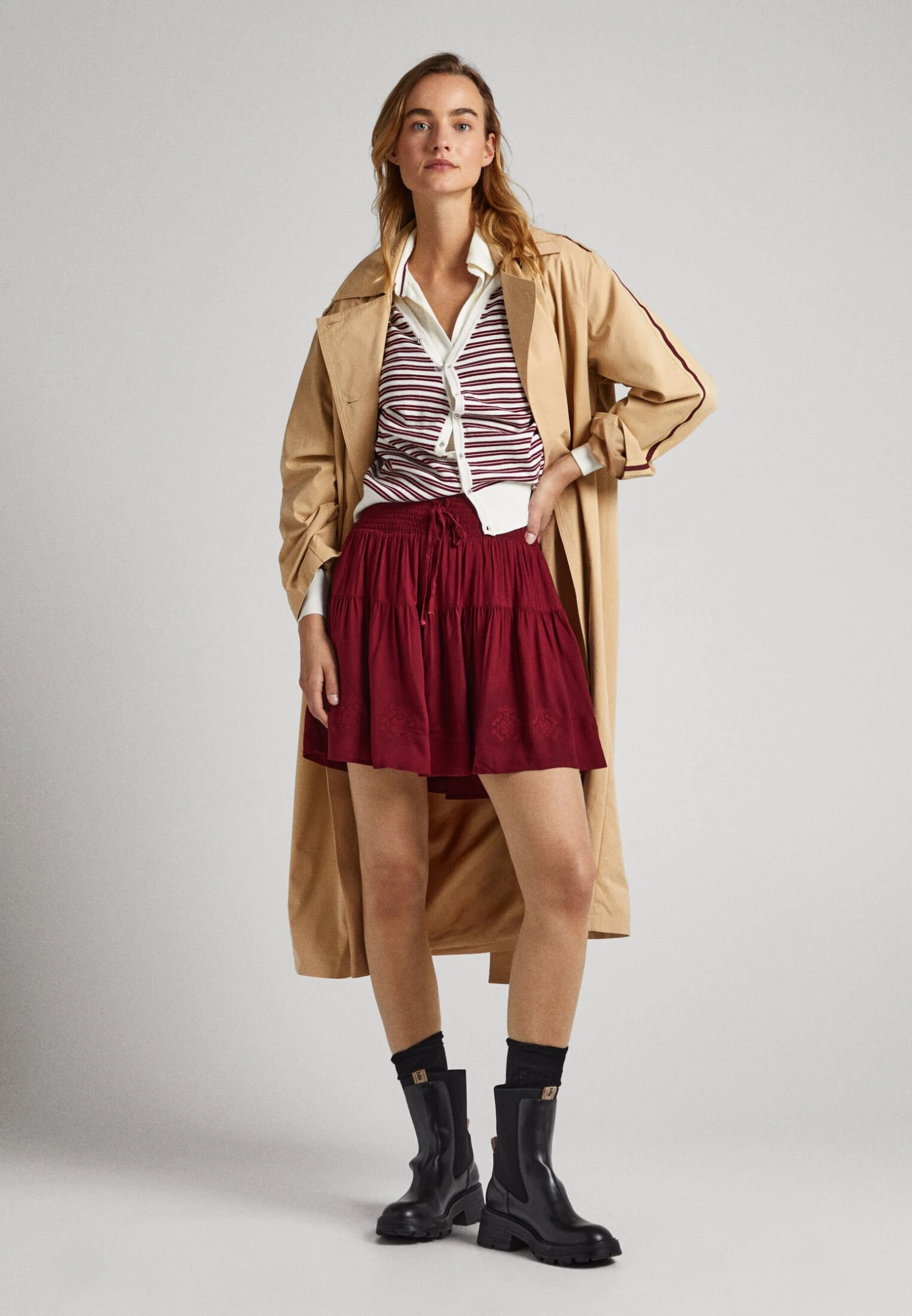 Pepe Jeans FrancinaMinigonnaBurgundy Donna Gonne PE121B0BF-G11 2 Pepe Jeans FrancinaMinigonnaBurgundy Donna Gonne PE121B0BF-G11 - immagine 2