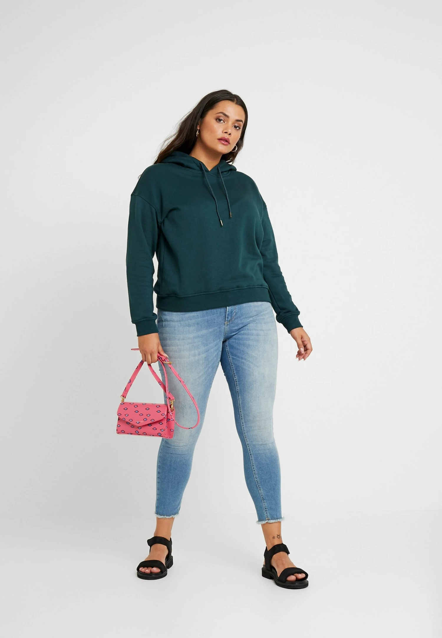 Ladies HoodyFelpa Con CappuccioBottlegreen Donna Felpe URA21J00F-M11 2 Ladies HoodyFelpa Con CappuccioBottlegreen Donna Felpe URA21J00F-M11 - immagine 2