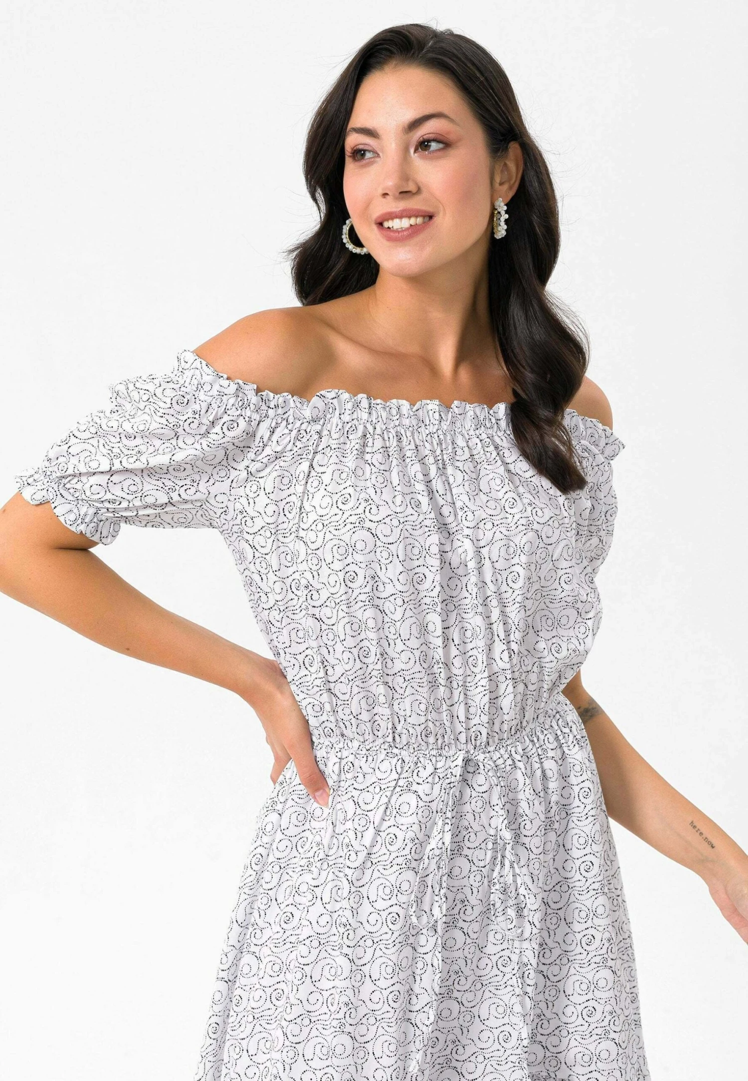 Vestito EstivoWhite/Black Donna Vestiti D4H21C00F-A11 4 Vestito EstivoWhite/Black Donna Vestiti D4H21C00F-A11 - immagine 4