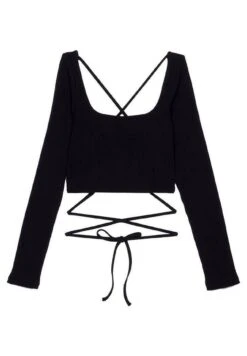 Stradivarius Mit Schnalle Am Rücken Maglietta A Manica LungaBlack Donna T-shirt E Top STH21D11V-Q11 -Vendite Next 3535cfe4964b418899728179b3d192ca