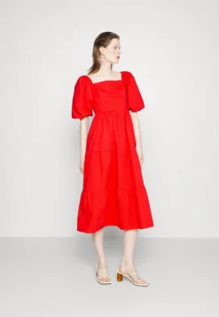 DKNY Tiered Dress - Vestito Estivo - Mars Red