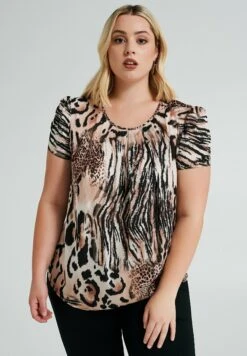 Rinascimento Curvy AnimalierCamicettaMarrone Donna Camicie E Bluse RI821E05D-O11
