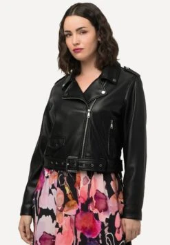 Ulla Popken Biker StyleFelpa Con ZipBlack Donna Felpe UP121U0D1-Q11