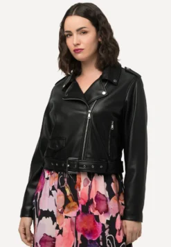 Ulla Popken Biker StyleFelpa Con ZipBlack Donna Felpe UP121U0D1-Q11