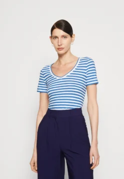 Marc O'Polo Short Sleeve V NeckT-Shirt Con StampaMulti/Summer Sky Donna T-shirt E Top MA321D1F7-K11