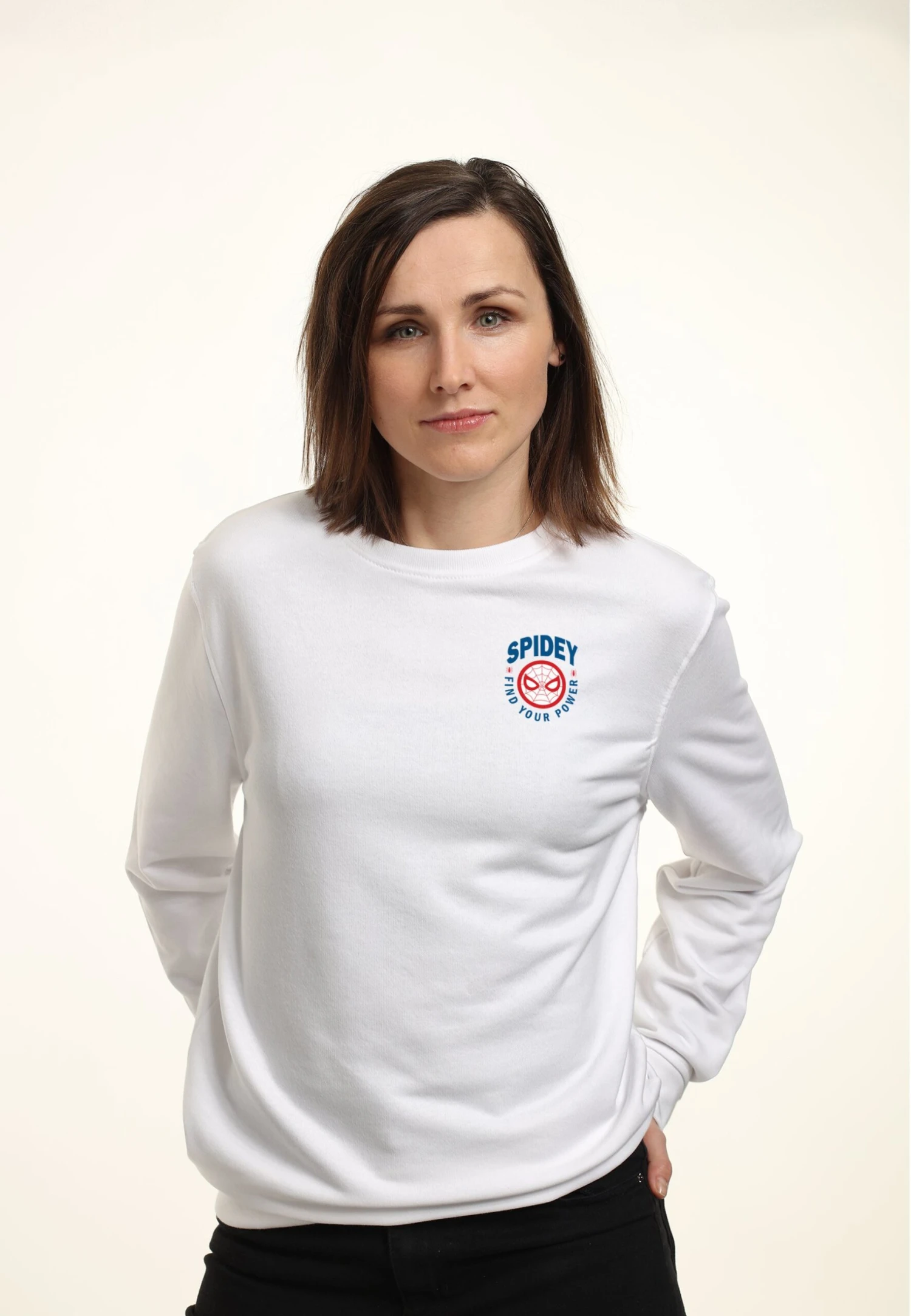 Marvel Spider-Man Classic Spidey PocketFelpaWhite Donna Felpe H3A21J95B-A11 1 Marvel Spider-Man Classic Spidey PocketFelpaWhite Donna Felpe H3A21J95B-A11