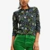 Desigual Slim Floral - Felpa - Black