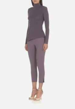 Elisabetta Franchi CrepePantaloniPurple Donna Pantaloni EF121A09F-I11