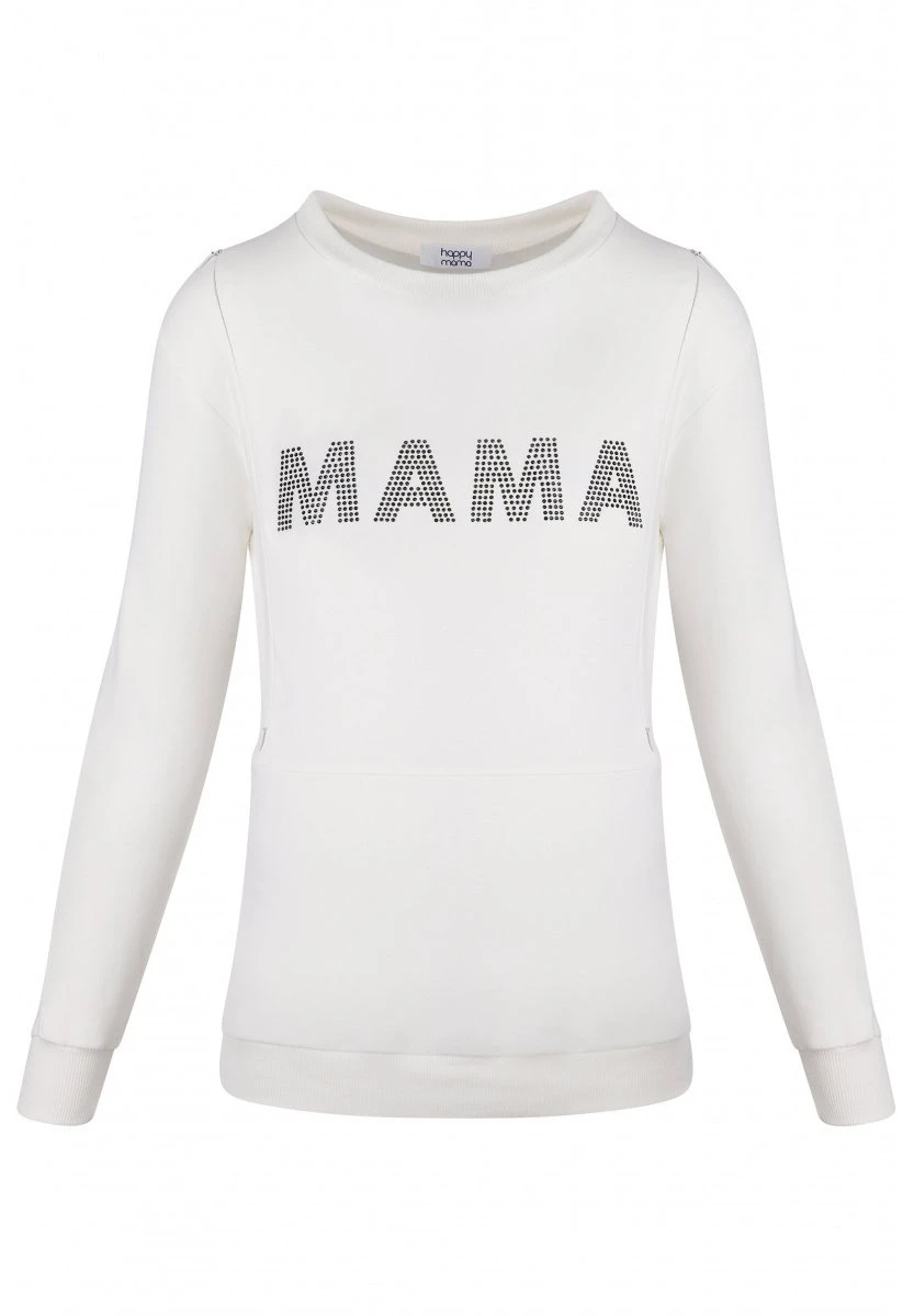 Happy Mama BlingFelpaEcru Donna Felpe H3T29J00E-A11 5 Happy Mama BlingFelpaEcru Donna Felpe H3T29J00E-A11 - immagine 5