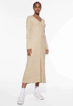 Oysho ButtonedAbito In MagliaBeige Donna Vestiti OY121C0CP-B11