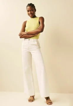 Next Glossy Rib Knit Tank VestTopYellow Donna T-shirt E Top NX321I1JU-E11