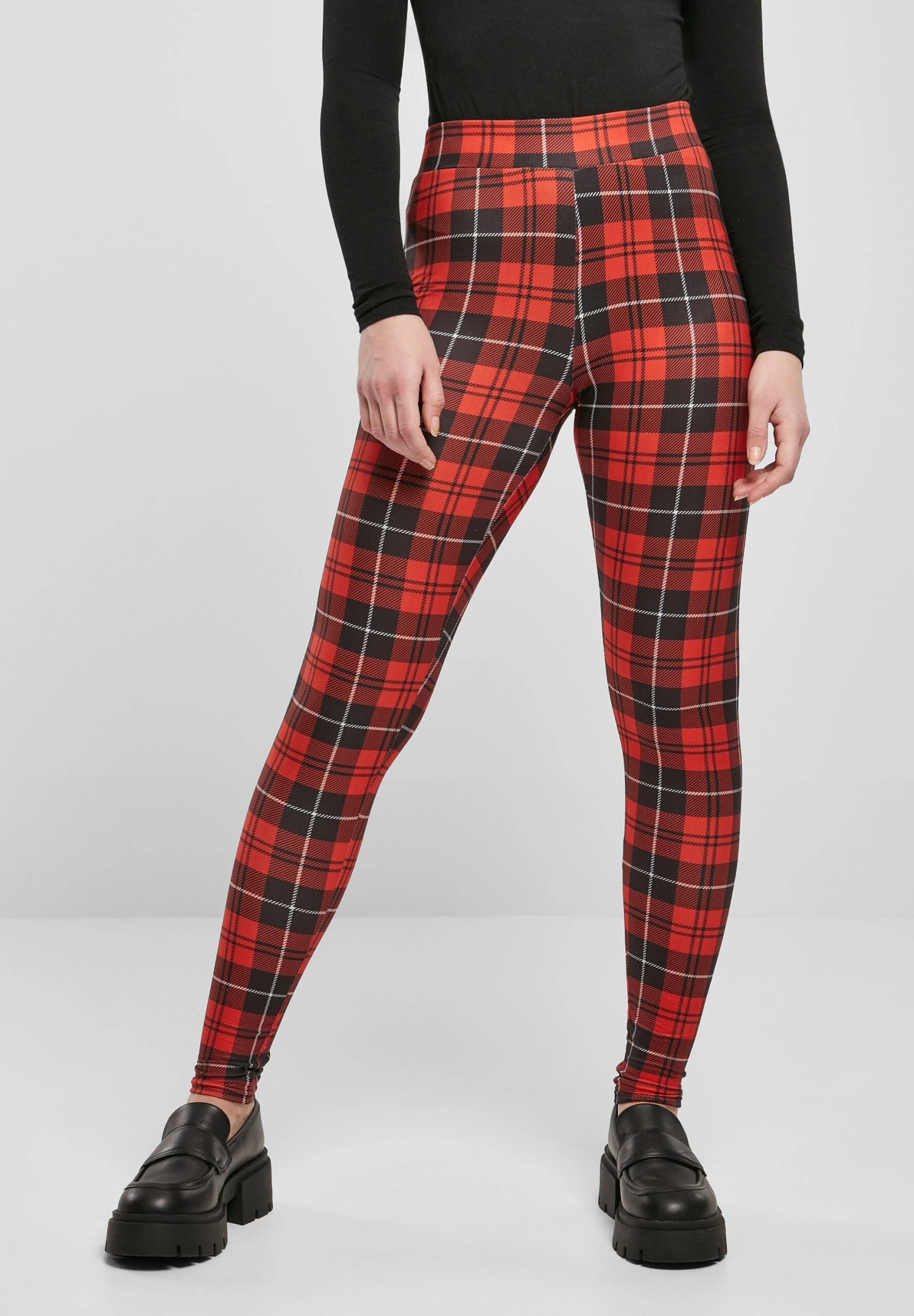URBAN CLASSICS Soft Aop - Leggings - Redcheck 1 URBAN CLASSICS Soft Aop - Leggings - Redcheck