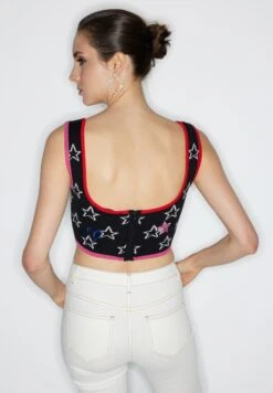 Twist Slim Fit Star Jacquard Crop - Top - Black 8 Twist Slim Fit Star Jacquard Crop - Top - Black -Vendite Next 4da6221dedad4e3db058c51b7a26da04