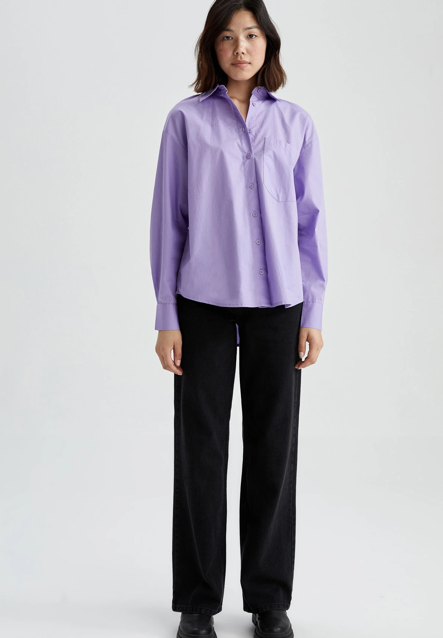 DeFacto Oversize FitCamiciaPurple Donna Camicie E Bluse DEZ21E1E4-I11 2 DeFacto Oversize FitCamiciaPurple Donna Camicie E Bluse DEZ21E1E4-I11 - immagine 2