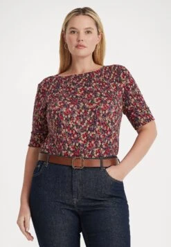 Judy Mid SleeveT-Shirt Con StampaNavy/Burgundy Multi Donna T-shirt E Top L0S21D03Z-K11