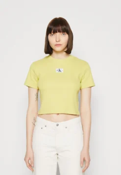 Calvin Klein Jeans Badge Short Sleeve TeeT-Shirt BasicYellow Sand Donna T-shirt E Top C1821D0MK-E11