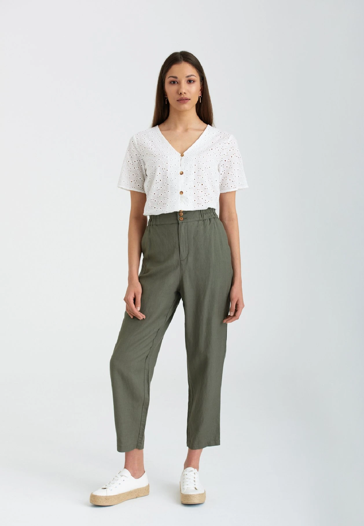 PantaloniOlive Donna Pantaloni G0Y21A01M-N11 2 PantaloniOlive Donna Pantaloni G0Y21A01M-N11 - immagine 2