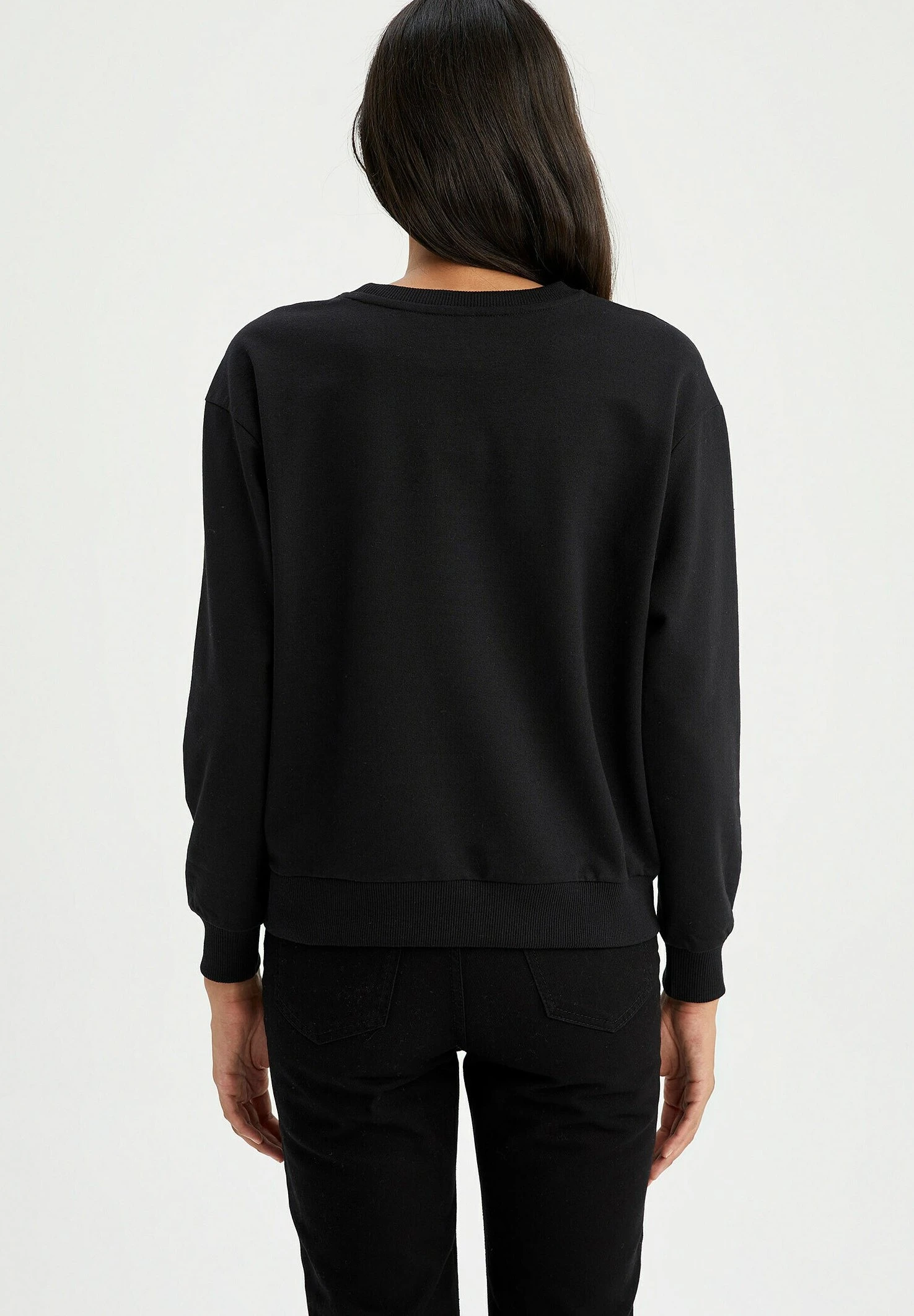 DeFacto Regular FitFelpaBlack Donna Felpe DEZ21J0IA-Q11 3 DeFacto Regular FitFelpaBlack Donna Felpe DEZ21J0IA-Q11 - immagine 3