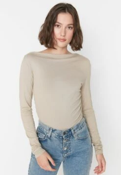 Trendyol Maglietta A Manica LungaBeige Donna T-shirt E Top TRU21E0YA-B11 -Vendite Next 5446cf7ecd29453888abf7e683afac0b