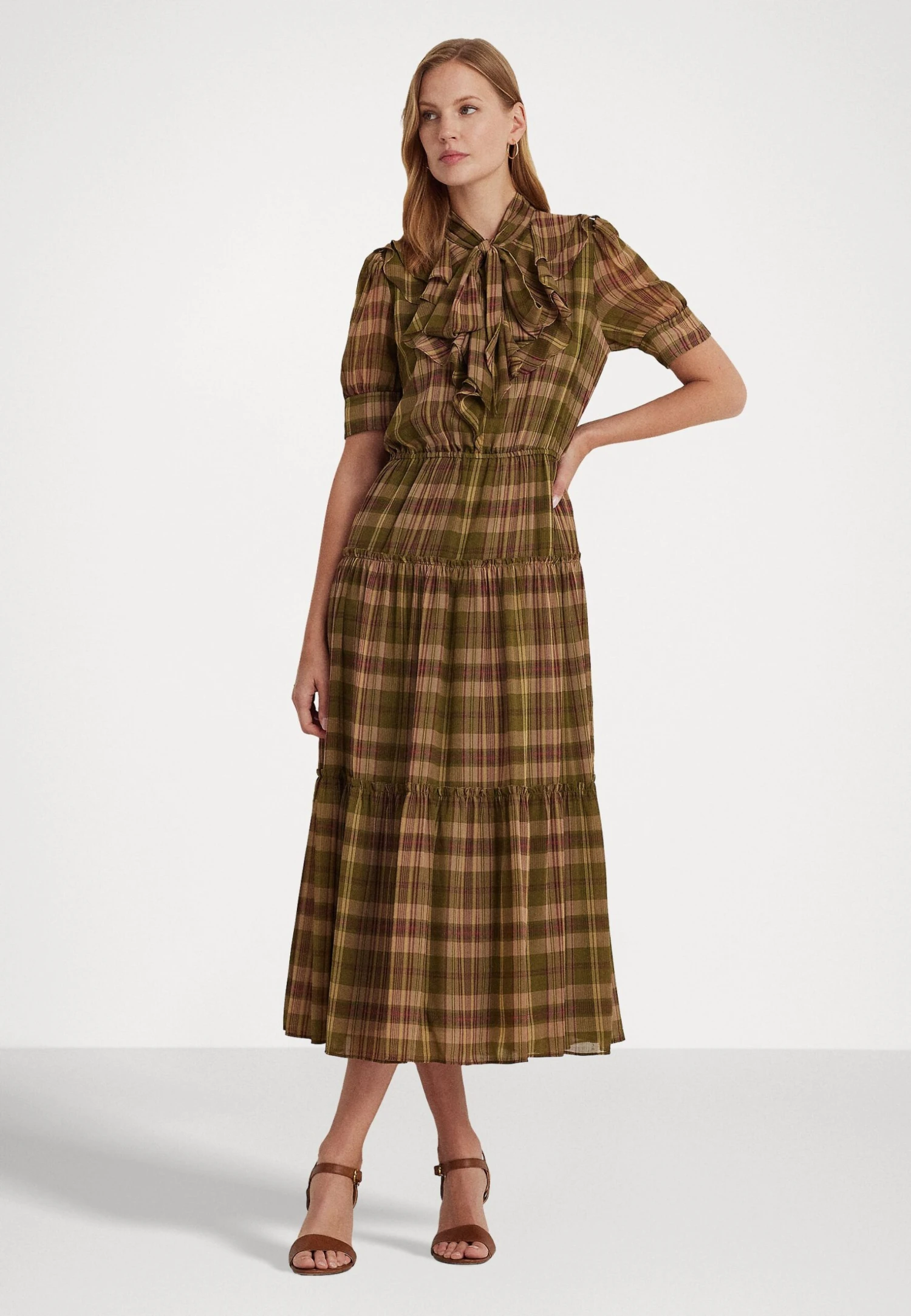 Rinofia Elbow Sleeve Day DressVestito EstivoOlive Multi Donna Vestiti LAR21C04W-N11 2 Rinofia Elbow Sleeve Day DressVestito EstivoOlive Multi Donna Vestiti LAR21C04W-N11 - immagine 2