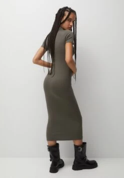 PULL & BEAR High Neck Basic - Vestito Lungo - Grey -Vendite Next 5645c7c0dbc144f1b868d7bc07fa22fa