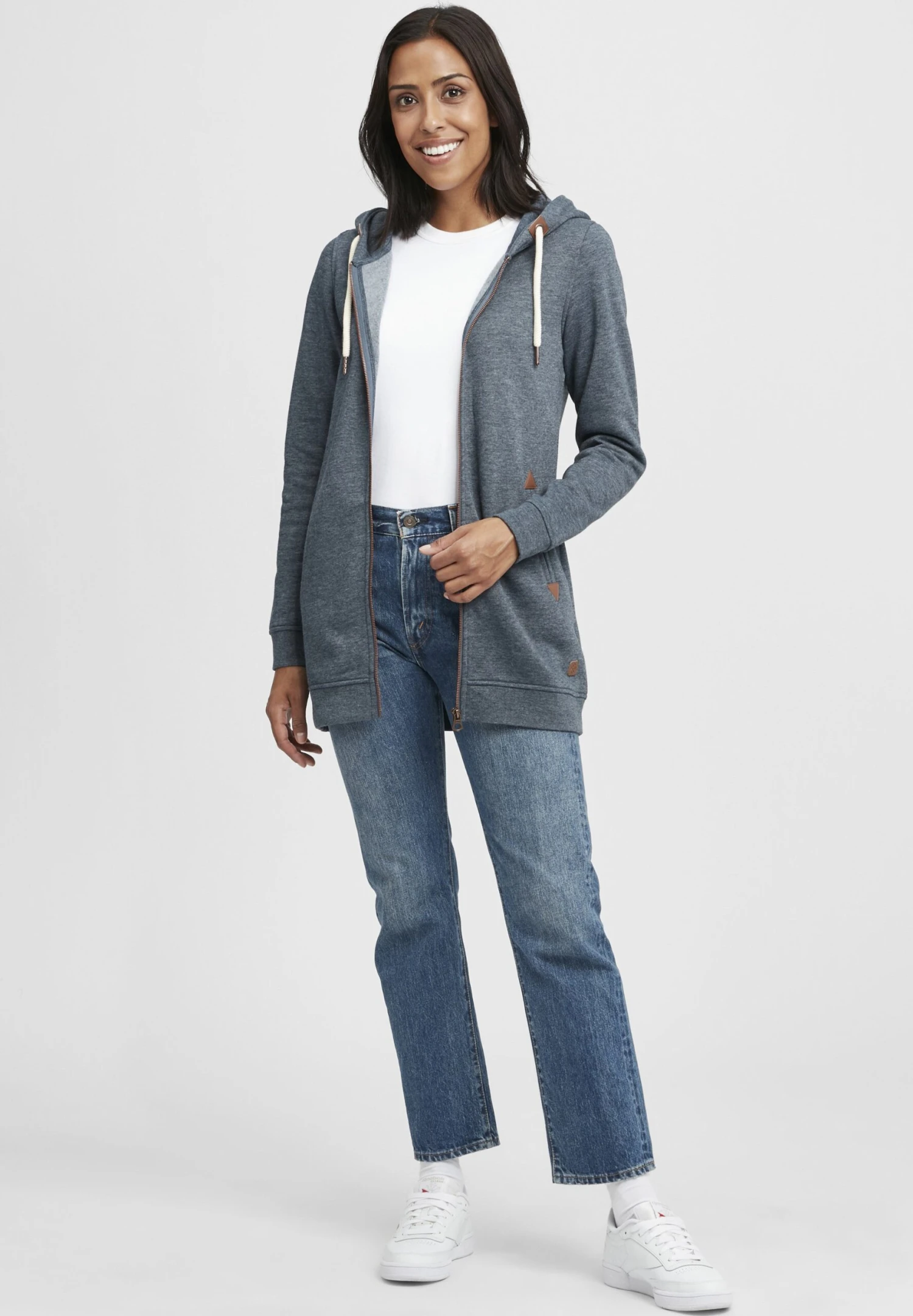 OXMO OxvickyFelpa Con ZipIns Bl Mel Donna Felpe 1OX21J009-K11 2 OXMO OxvickyFelpa Con ZipIns Bl Mel Donna Felpe 1OX21J009-K11 - immagine 2